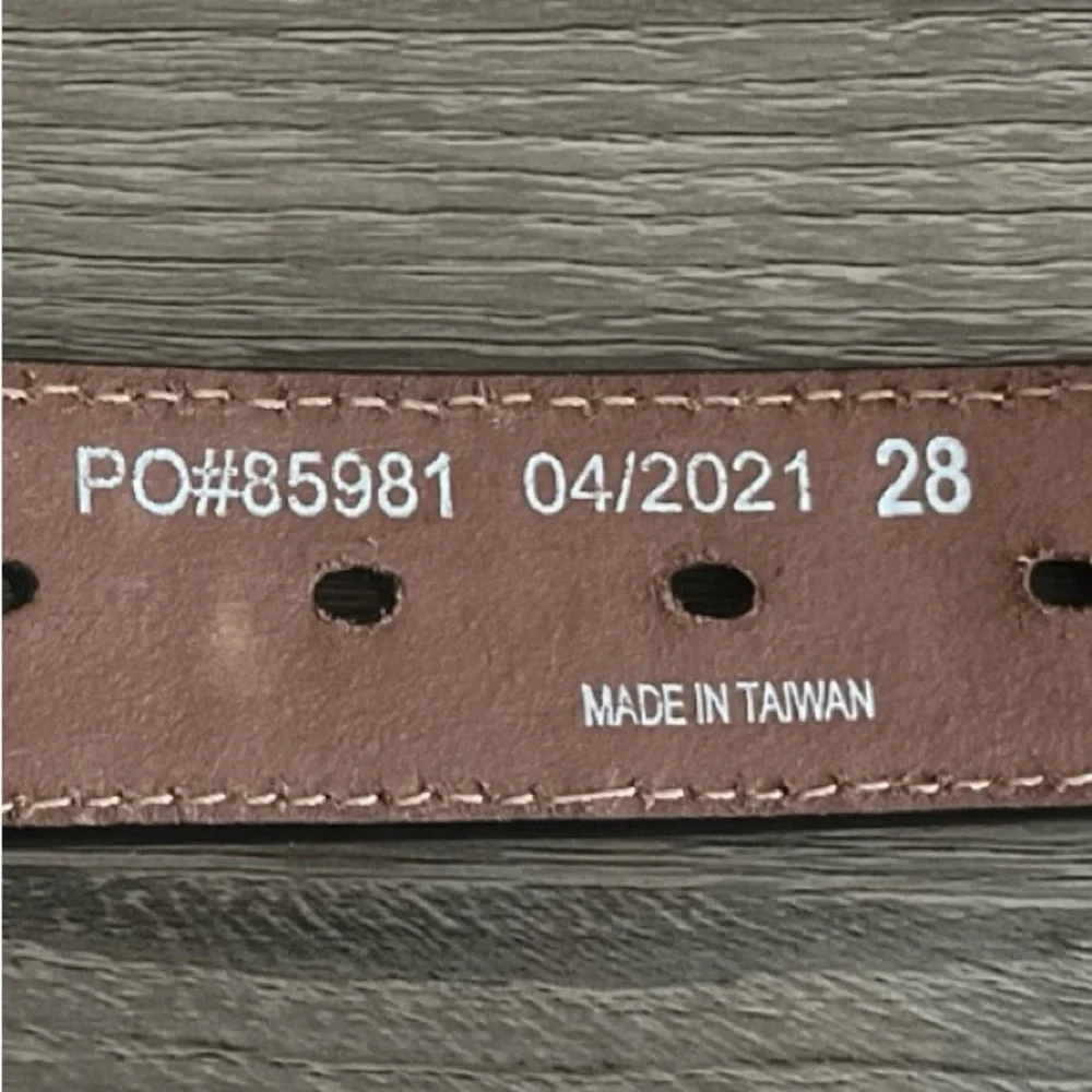 Nocona Genuine Leather Brown and Silver Unisex Western Belt 28